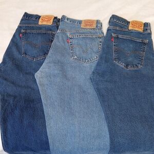 Levi’s 505 Men’s Jeans Lot of 3 W36 L32/34 Regular Fit Straight Leg Denim Cotton